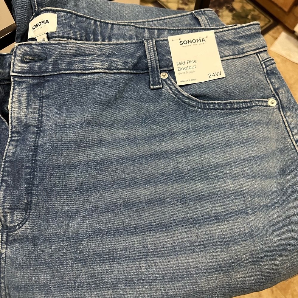 Sonoma Blue Boot Cut Jeans Classic Style women 24w new with tag